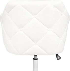 img 3 attached to 💺 Impressions Pearl Tufted Swivel Vanity Chair - Cushioned Velvet Seat, Adjustable Height (White)