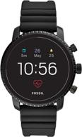 ⌚ fossil men's gen 4 explorist hr: stainless steel smartwatch with heart rate, gps, nfc & smartphone notifications logo