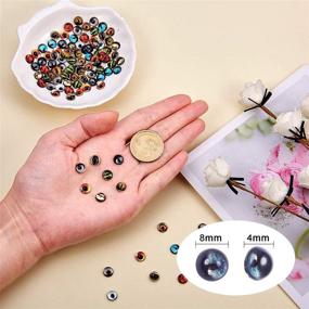 img 2 attached to 👁️ PH PandaHall 100pcs 8mm Animal Evil Eyes Cabochons: Dragon Eyes, Cat, Owl Glass Dome Gems for Halloween Cameos, Pendant Jewelry Making, Handcrafts & Scrapbooking