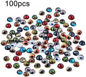img 1 attached to 👁️ PH PandaHall 100pcs 8mm Animal Evil Eyes Cabochons: Dragon Eyes, Cat, Owl Glass Dome Gems for Halloween Cameos, Pendant Jewelry Making, Handcrafts & Scrapbooking