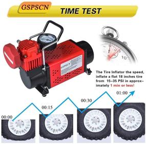 img 1 attached to 🔧 GSPSCN Portable 12V Air Compressor Pump, 150PSI Red Tire Inflator, Heavy Duty Auto Air Pump for Car, Truck, RV, ATV, Bike, Balls, Lawn Mower, and Other Inflatables