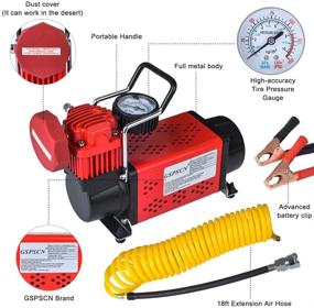 img 3 attached to 🔧 GSPSCN Portable 12V Air Compressor Pump, 150PSI Red Tire Inflator, Heavy Duty Auto Air Pump for Car, Truck, RV, ATV, Bike, Balls, Lawn Mower, and Other Inflatables