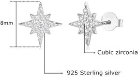 img 2 attached to Hypoallergenic Teen Girls' Small Star Earrings - Cubic Zirconia, 925 Sterling Silver, Platinum or 14K Gold Plated