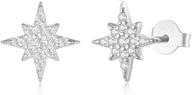 hypoallergenic teen girls' small star earrings - cubic zirconia, 925 sterling silver, platinum or 14k gold plated logo