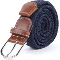 👖 xxl elastic braided canvas stretch blue men's belt logo