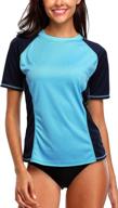 👙 attraco women's short sleeve athletic swimsuits & cover ups for active women logo