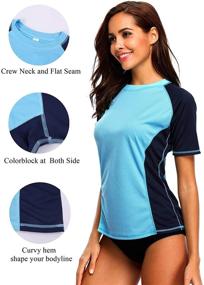 img 2 attached to 👙 ATTRACO Women's Short Sleeve Athletic Swimsuits & Cover Ups for Active Women