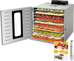 img 4 attached to Premium 10-Layer Stainless Steel Food Dehydrator: Perfect for Food, Jerky & Fruit Drying, with Adjustable Time and Temperature Control and 67 Recipes