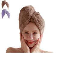 microfiber absorbent turban drying purple logo