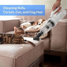 img 1 attached to 🐾 Convenient & Portable Handheld Vacuum - Cordless and Rechargeable for Pet Hair, Floors (Wet/Dry) - Small, Lightweight Design in White