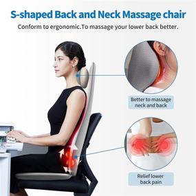 img 2 attached to 🌟 RENPHO Back Massager with Heat, Shiatsu Chair Massage Pad for Neck and Shoulder, Back Pain Massager, Height Adjustable Massage Seat Cushion, Fatigue Relief, Great Gift Idea