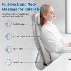 img 1 attached to 🌟 RENPHO Back Massager with Heat, Shiatsu Chair Massage Pad for Neck and Shoulder, Back Pain Massager, Height Adjustable Massage Seat Cushion, Fatigue Relief, Great Gift Idea