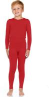 thermajohn boys' cozy thermal underwear long johns set with plush fleece lining logo