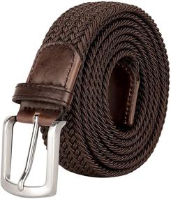 img 4 attached to 59Inch Casual Elastic Braided Stretchy Men's Accessories in Belts