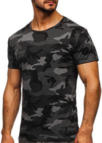 img 2 attached to Camouflage Sleeve Shirts Crewneck Military Men's Clothing