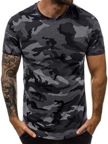 img 3 attached to Camouflage Sleeve Shirts Crewneck Military Men's Clothing