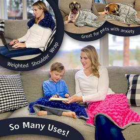 img 3 attached to 🧩 Blue Weighted Lap Pad for Kids or Adults - 5lbs, 17.5"x28" - Children's Sensory Pad - Portable Lap Blanket for Improved Focus and Calming Sensation