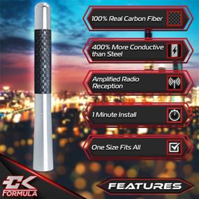 img 2 attached to 🚗 CK FORMULA 4.7” Silver Truck Antenna - Carbon Fiber Screw Type, AM/FM Radio Compatible, Aluminum & Copper Coils, Car Wash Safe - Universal Fit 1 Piece Automotive Antenna Replacement