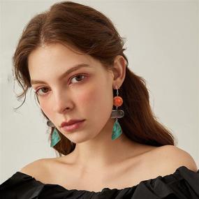 img 3 attached to Earrings Triangle Geometric Colorful Statement