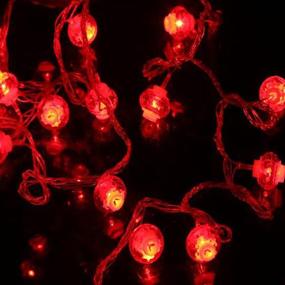 img 3 attached to Dreamworth Lanterns String Lights - Stunning Red LED Lanterns for Festive Celebrations and Décor