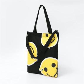 img 2 attached to Сумка Jeelow Canvas Tote: Стильные женские сумки и кошельки с двойными ручками в плечевых сумках.