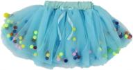 👶 mizhome baby girls tutu dress - multi-layer tulle dress with pompom balls for toddler girls logo
