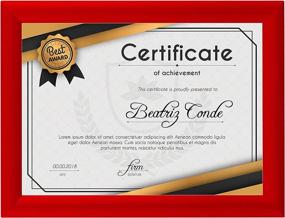 img 2 attached to 🔴 BNV Aluminum Front Load Snap Poster/Picture Certificate Frame - Red, 8.5x11 Inches