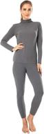 🔥 warmth and comfort perfected: mancyfit women's seamless thermal underwear set with double fleece lining and turtleneck base layer логотип