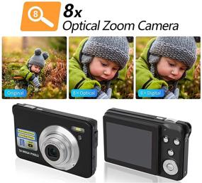 img 3 attached to 📷 Compact 24MP 2.7 Inch Digital Camera with 8X Optical Zoom - Ideal Mini Camera for Backpacking, Photography Students, Adult/Seniors/Kids