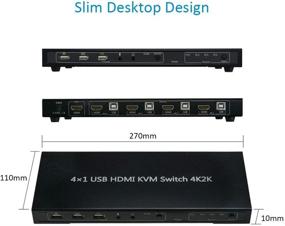 img 3 attached to A ADWITS 4-Port 4-IN-1-OUT HDMI 4K@30Hz 1080P@60Hz 3D Ultra HD KVM Switch With Audio Switch