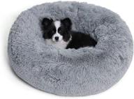 🐾 ultra-comfort plush calming dog bed - anti-anxiety donut cuddler for small, medium, and large dogs & cats - machine washable and waterproof bottom - premium faux fur pet bed logo