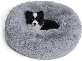 img 4 attached to 🐾 Ultra-Comfort Plush Calming Dog Bed - Anti-Anxiety Donut Cuddler for Small, Medium, and Large Dogs & Cats - Machine Washable and Waterproof Bottom - Premium Faux Fur Pet Bed