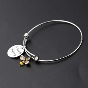 img 2 attached to 🐝 WUSUANED Bee Happy Honey Bee Bracelet: A Delightful Inspirational Jewelry Gift for Bee Lovers