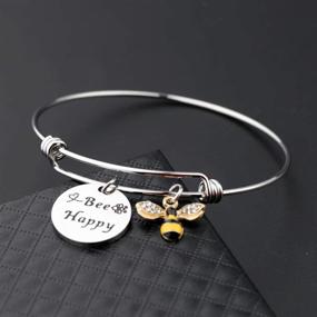 img 1 attached to 🐝 WUSUANED Bee Happy Honey Bee Bracelet: A Delightful Inspirational Jewelry Gift for Bee Lovers