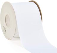 premium quality yama solid grosgrain ribbon roll - 3 inch x 25 yards, ideal for elegant gift wrapping, in white logo