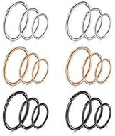 👃 vcmart 16g surgical steel nose septum rings, hoop captive bead rings for women men - helix, tragus, cartilage earring lip eyebrow ear nose septum piercing ring logo