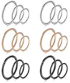 img 1 attached to 👃 VCMart 16G Surgical Steel Nose Septum Rings, Hoop Captive Bead Rings for Women Men - Helix, Tragus, Cartilage Earring Lip Eyebrow Ear Nose Septum Piercing Ring