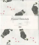 🐾 nawrap printed dishcloth: authentic made in japan with black cat print logo