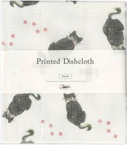 img 1 attached to 🐾 Nawrap Printed Dishcloth: Authentic Made in Japan with Black Cat Print