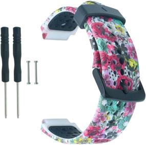 img 3 attached to 🌹 Premium COLAPOO Silicone Strap Wristband - Compatible With Garmin Forerunner 235/235 Lite/220/230/620/630/735XT/ Smartwatch - Stylish Rose Design for Women and Men