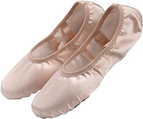 img 1 attached to Ballet Dance Shoes Nude Pink Ballet Practice Shoes Toddlers Leather Soles