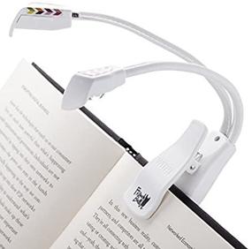 img 2 attached to WITHit French Bull Clip On Duo Reading Light — White Ziggy — светодиодная лампа для чтения с двойной головкой и зажимом для книг и электронных книг — уменьшенный блеск