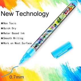 img 3 attached to Vibrant Acrylic Paint Pens: 12 Color Non-Toxic Water-Based Markers for Rock, Ceramic, Glass, Wood, DIY Crafts & More (0.7mm Tip)