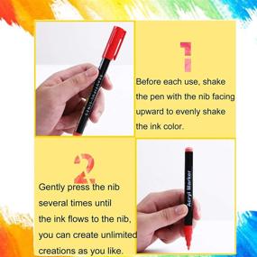 img 1 attached to Vibrant Acrylic Paint Pens: 12 Color Non-Toxic Water-Based Markers for Rock, Ceramic, Glass, Wood, DIY Crafts & More (0.7mm Tip)