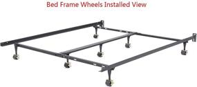 img 1 attached to 🛏️ Enhance Mobility and Stability: CAFORO Bedframe Wheels Set with Locking Brakes, 4 Rollers in Socket Stem Design