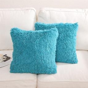 img 4 attached to Covers 18 Cushion Turquoise Bedroom Without