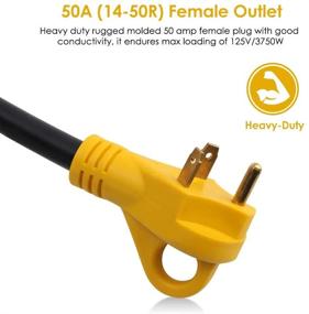 img 1 attached to 🔌 OPL5 30 Amp Male to 50 Amp Female RV Adapter: Heavy Duty, Handle, 125V/3750W Generator Extension for RV Trailers