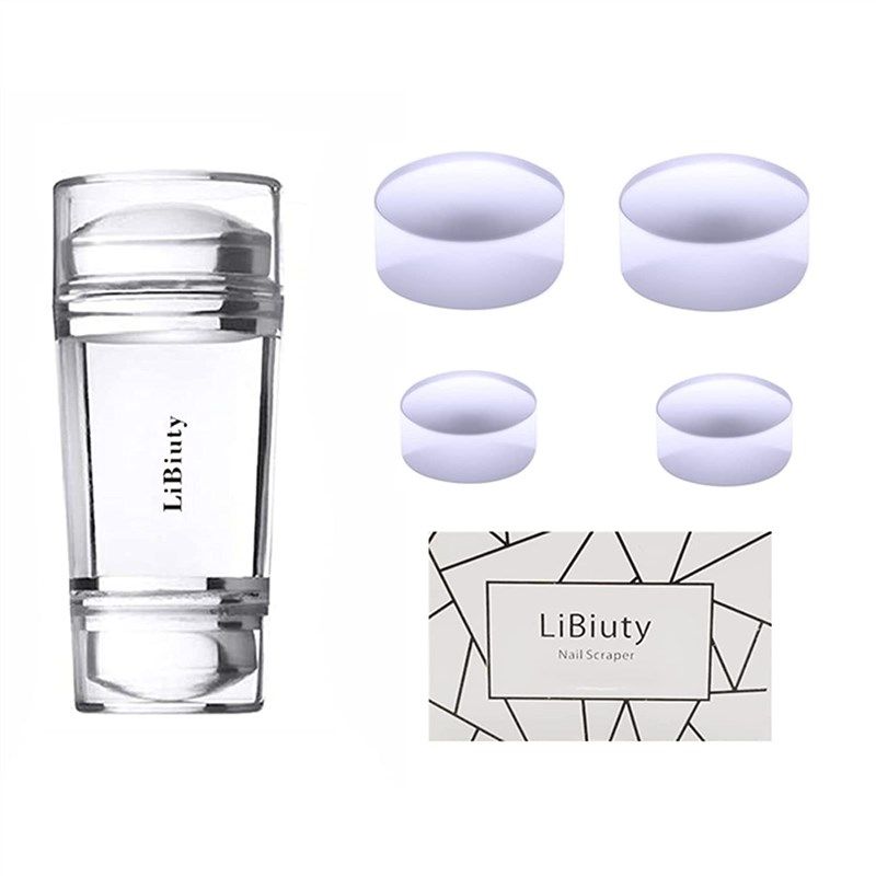  LiBiuty Nail Art Stamper, Dual Head Clear Jelly Nail