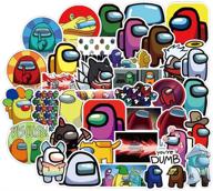 🎨 colorful 50 pcs among us stickers pack - waterproof vinyl stickers for water bottle, hydro flask, laptop, skateboard, luggage, bike, and car logo