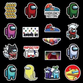 img 1 attached to 🎨 Colorful 50 Pcs Among Us Stickers Pack - Waterproof Vinyl Stickers for Water Bottle, Hydro Flask, Laptop, Skateboard, Luggage, Bike, and Car